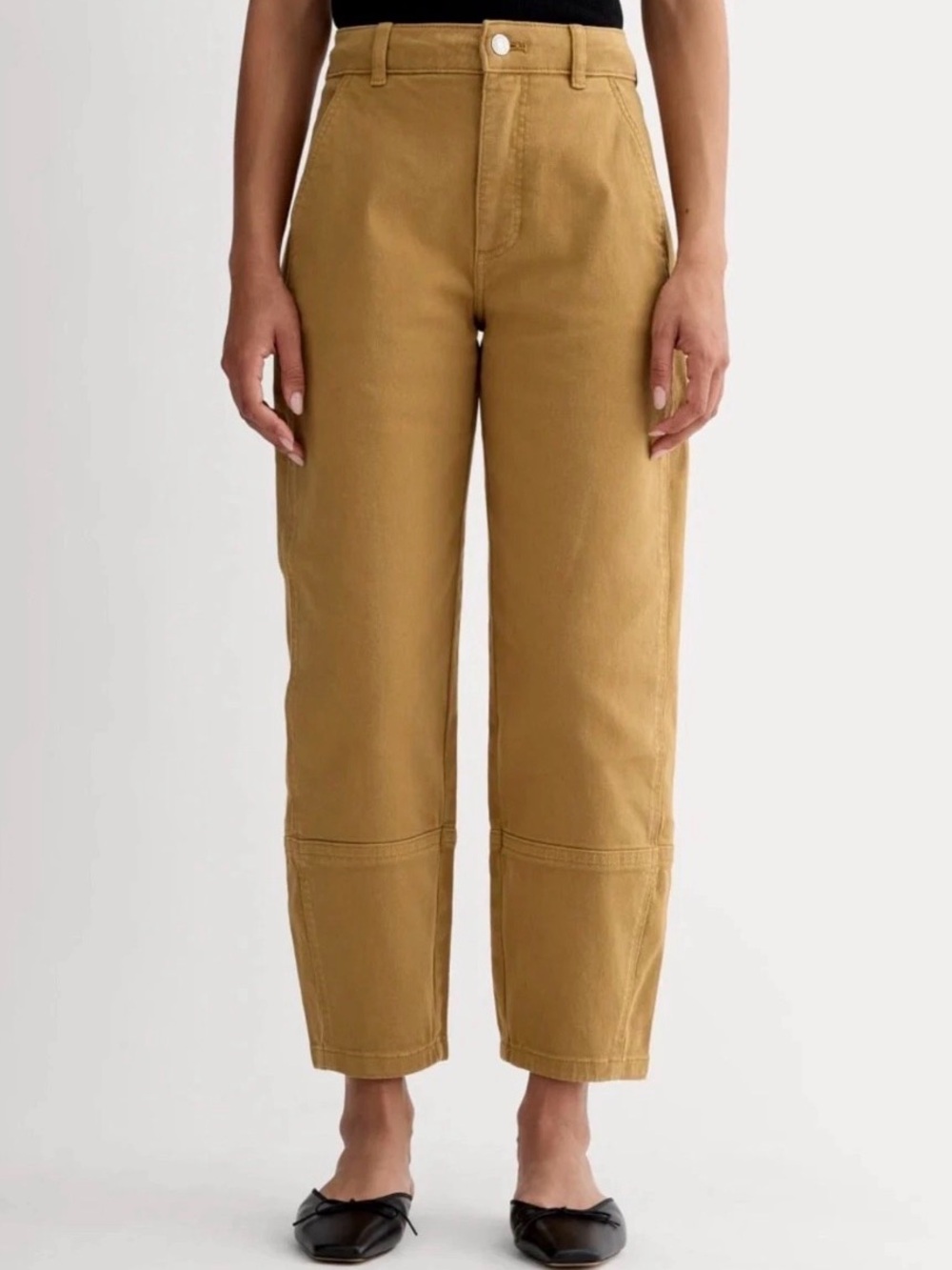 EUC Everlane Cropped High-Rise Barrel  Jeans in Mustard